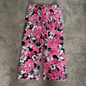 Pink fuzzy mini-mouse pj pants